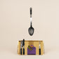 Elegant 9 Pcs Black Kitchen Utensil Set with White Speckles