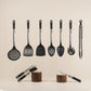 Elegant 9 Pcs Black Kitchen Utensil Set with White Speckles